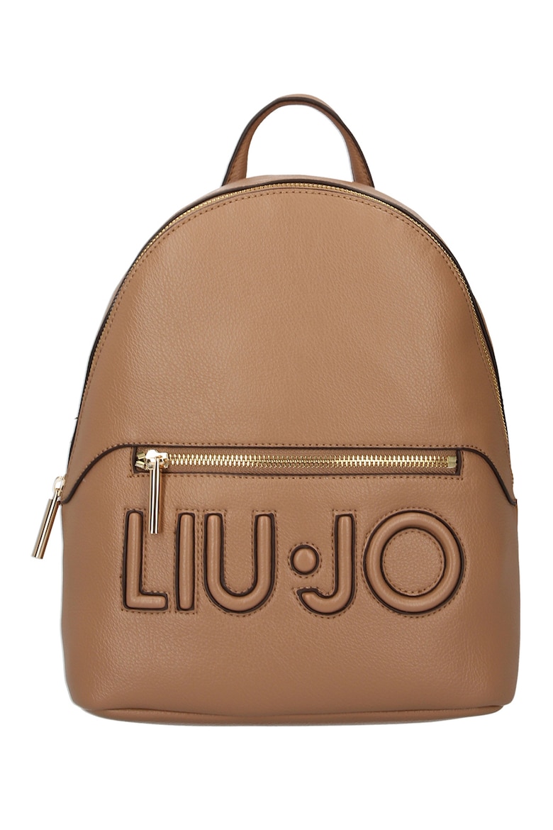 Рюкзак из экокожи с тисненым логотипом Liu Jo, коричневый