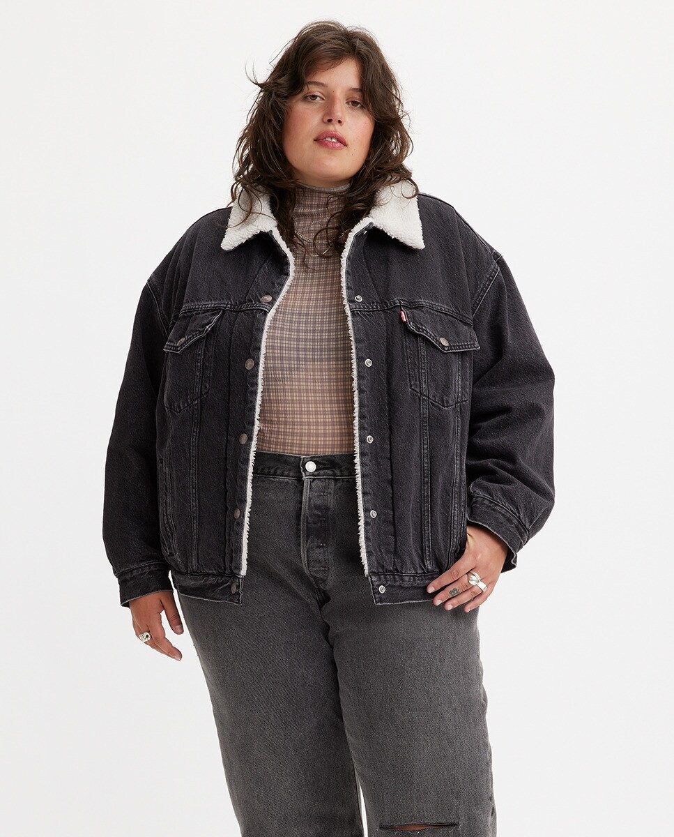 

Женская джинсовая куртка с подкладкой из овчины Levi's, черный