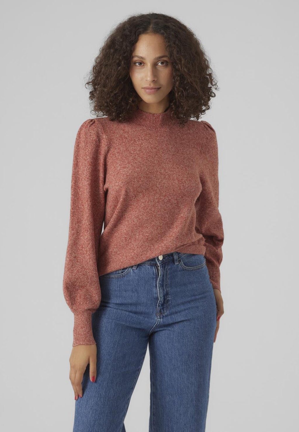 

Свитшот Vero Moda VMDOFFY HIGHNECK, красная охра/меланж, Красный