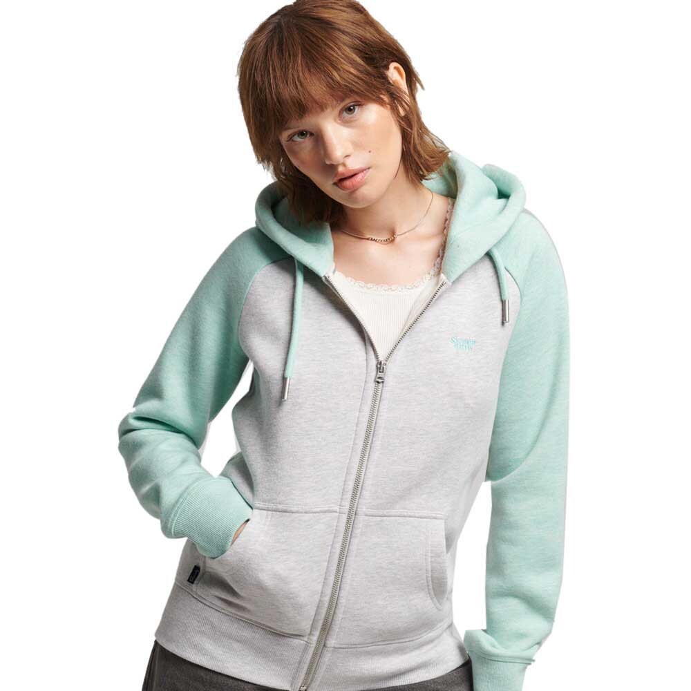 

Толстовка Superdry Vle Baseball Hood Full Zip, серый