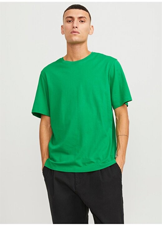 

Зеленая мужская футболка с круглым вырезом JJEORGANIC BASIC TEE SS O-NECK NOOS Jack & Jones, зеленый