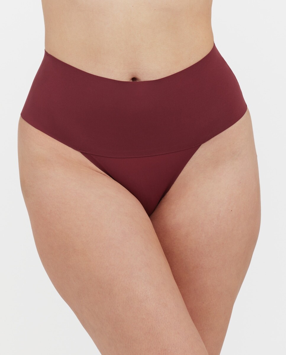 

Бесшовные стринги с высокой талией Spanx, бордо