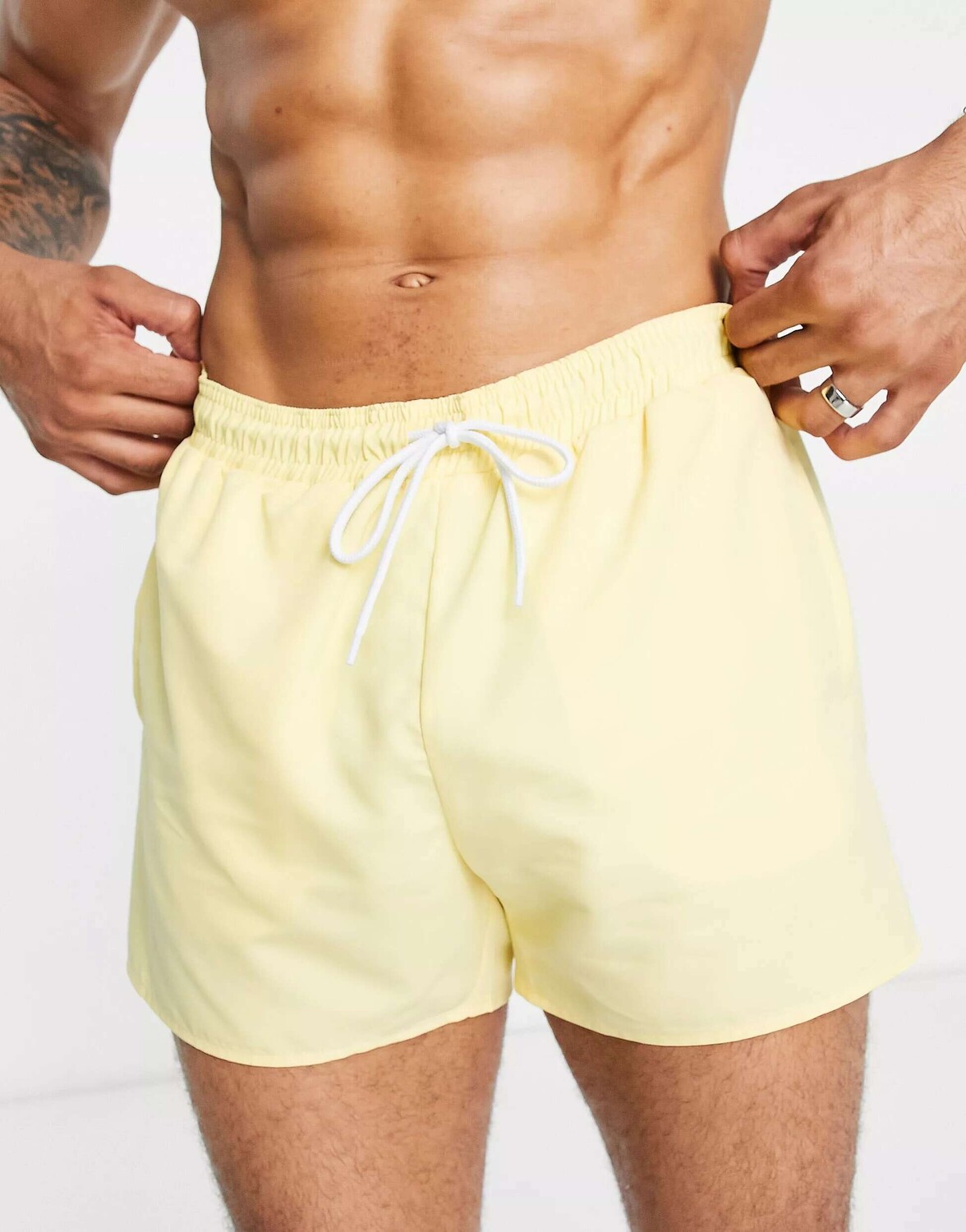 

Классические шорты для плавания Topman желтого цвета
