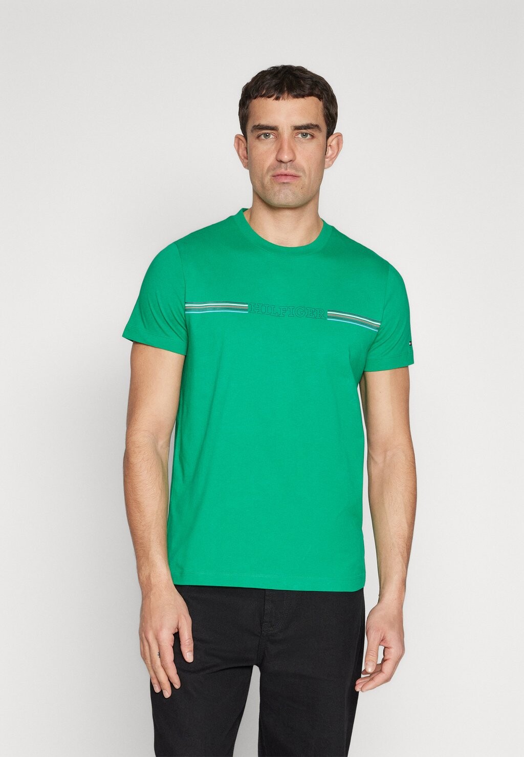 

футболка с принтом Stripe Chest Tee Tommy Hilfiger, цвет olympic green