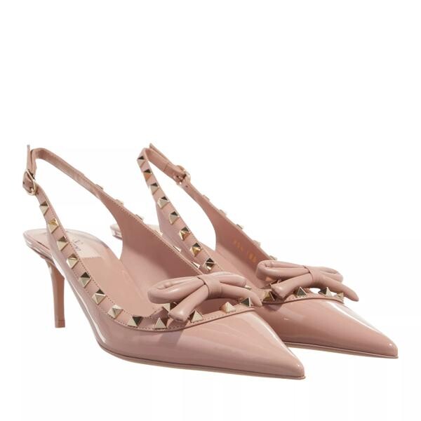 

Туфли rockstud bow leather pumps Valentino Garavani, бежевый