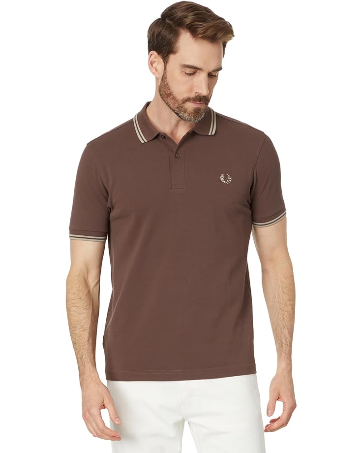 Рубашка Fred Perry Twin Tipped Fred Perry, цвет Brick/Warm Grey поло fred perry twin tipped цвет grey stone