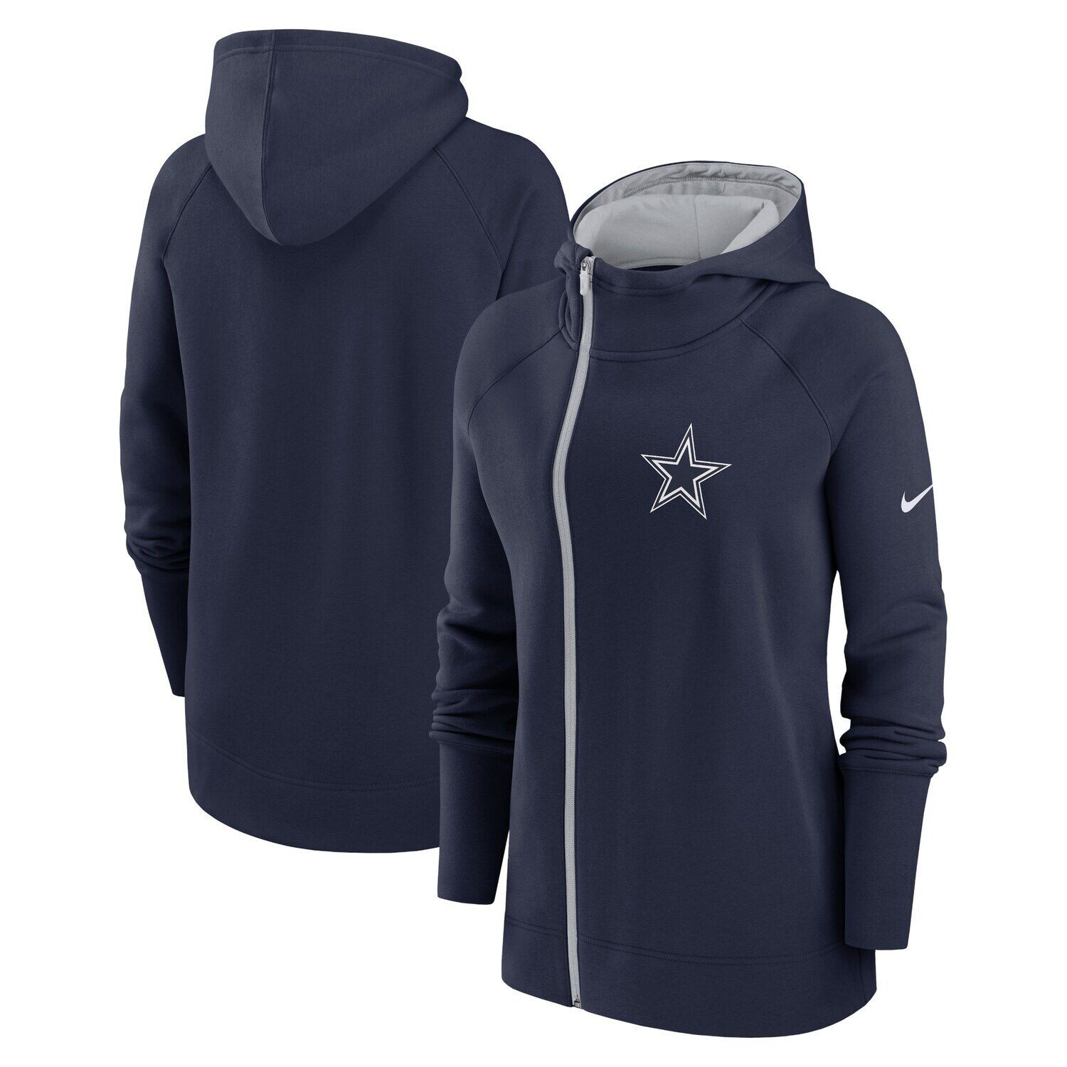

Женская темно-синяя худи с молнией во всю длину реглан Nike Dallas Cowboys Nike, Синий