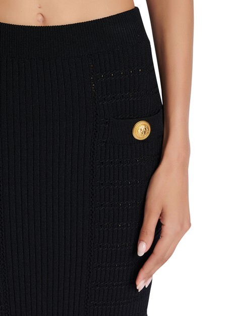 

Трикотажная юбка миди Balmain, темно-серый