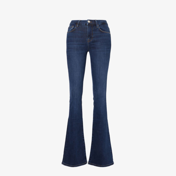 Расклешенные джинсы средней посадки Le Crop Mini Frame, цвет majesty цена и фото