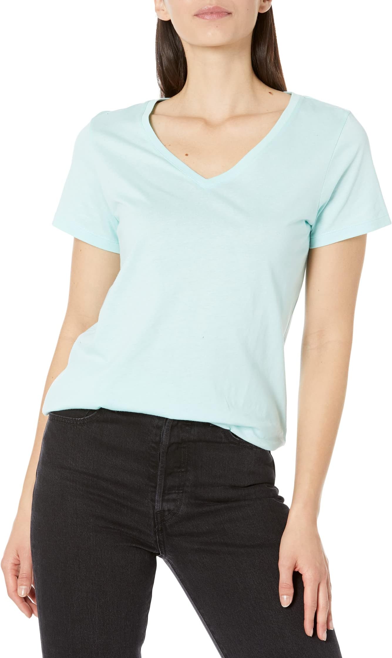 цена HUE Женская футболка для сна с короткими рукавами и v-образным вырезом, цвет Plume