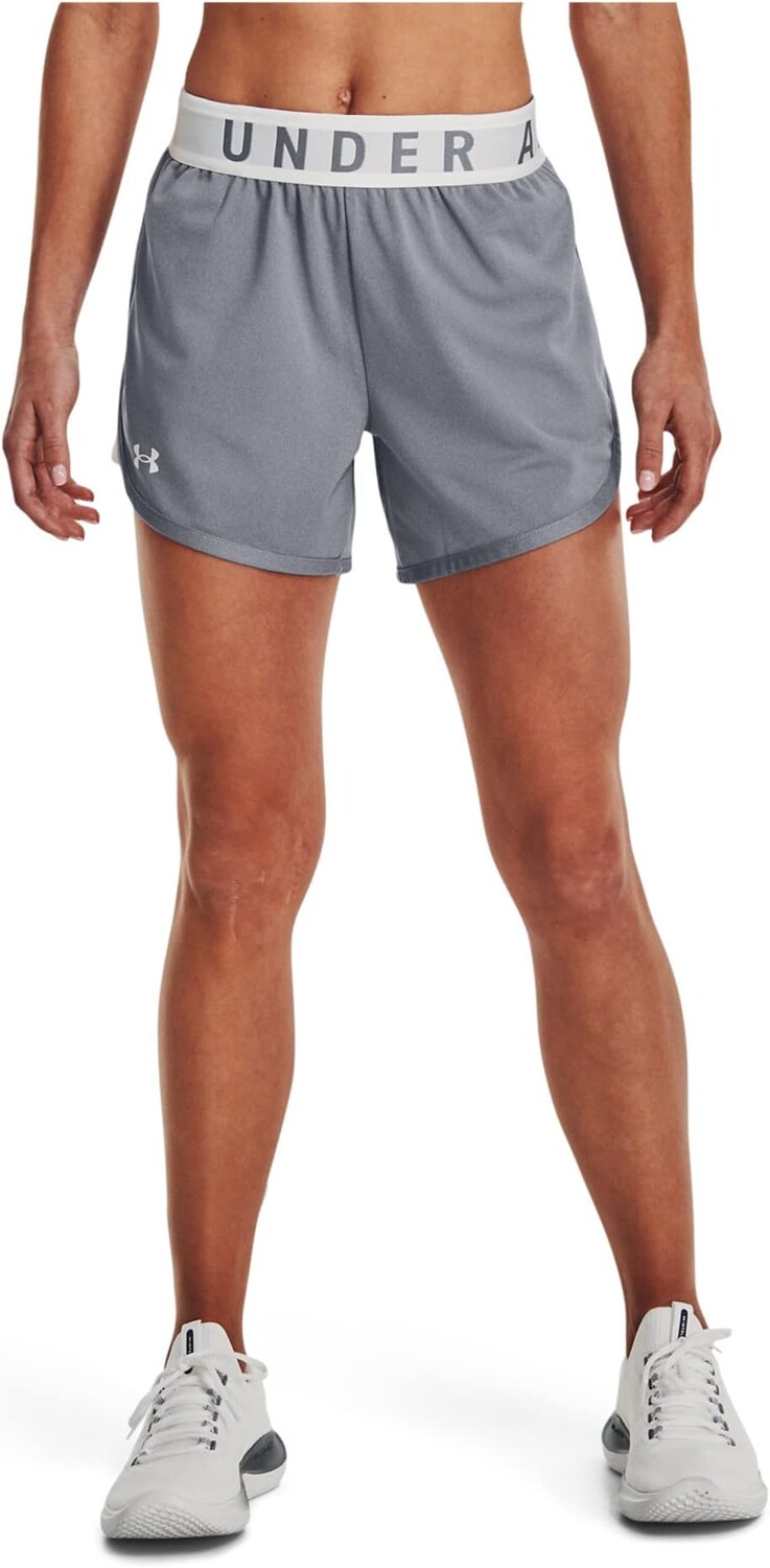 

Шорты Play Up 5 дюймов Under Armour, цвет Steel Light Heather/White/White