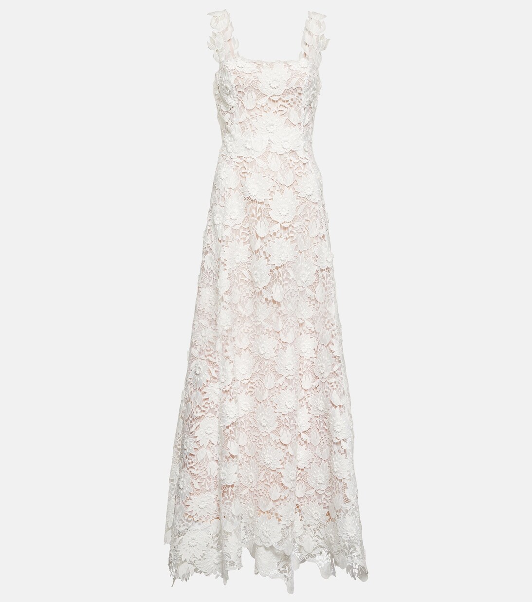 

Кружевное платье из гипюра OSCAR DE LA RENTA, белый