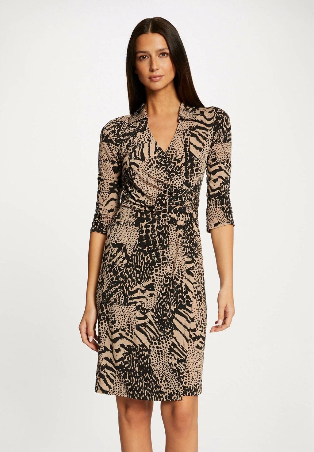 

Летнее платье Draped Animal Print Morgan, коричневый