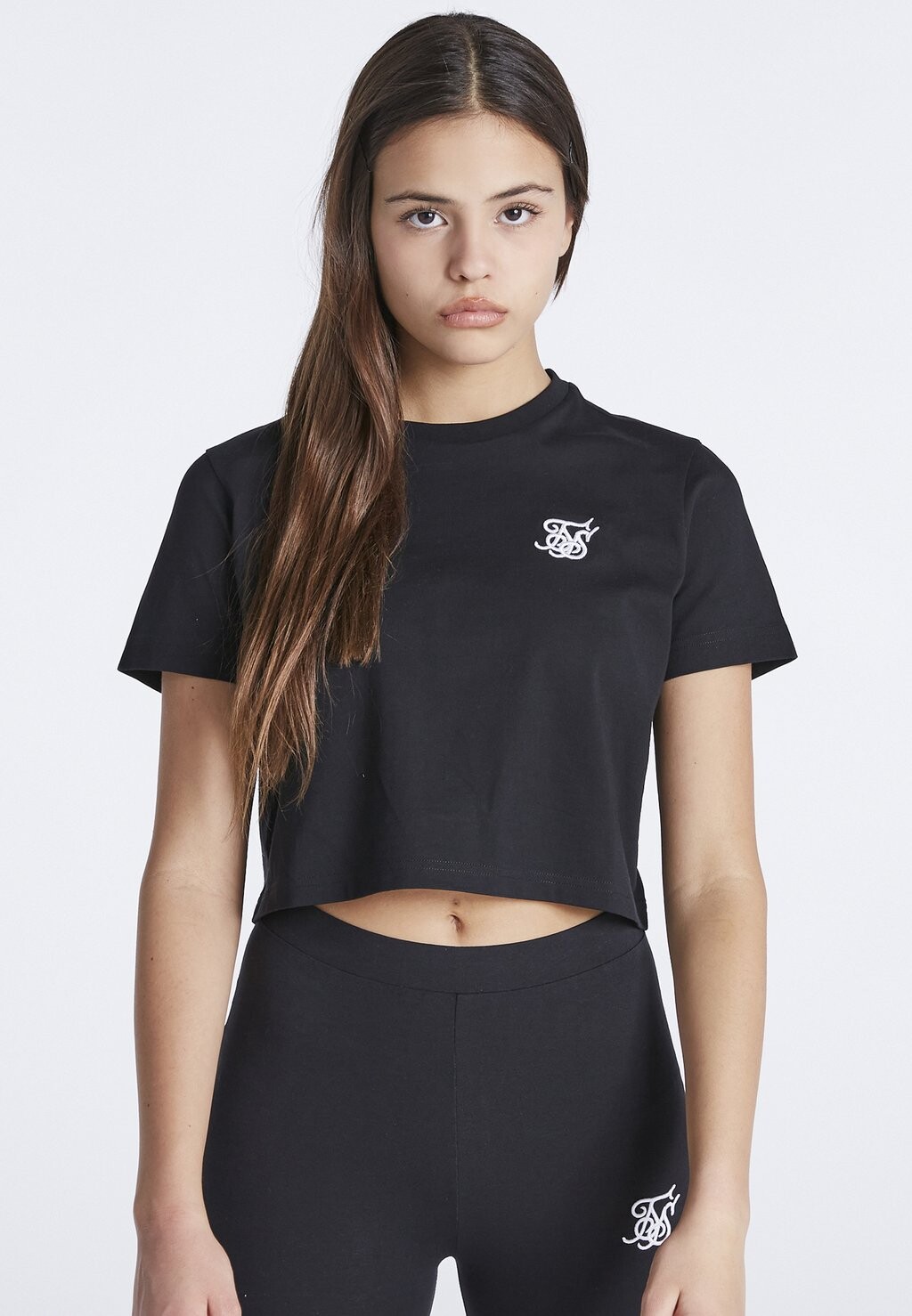 

базовая футболка Укороченная футболка SIKSILK, черный