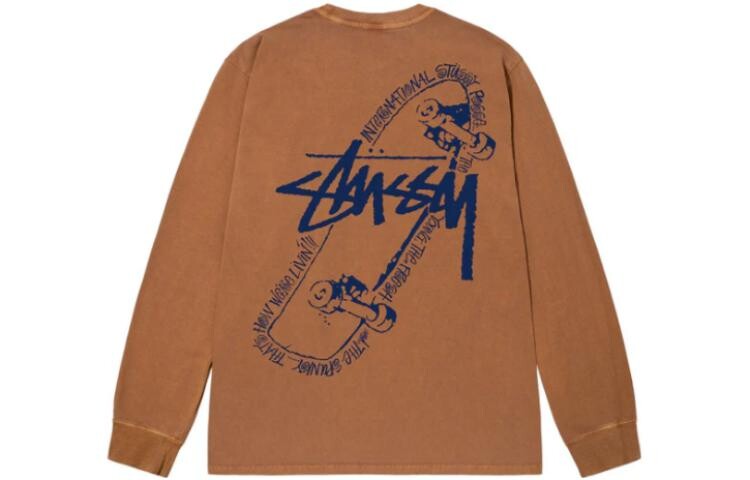 

Свитшот мужской Stussy с принтом, коричневый / чёрный / белый, Черный