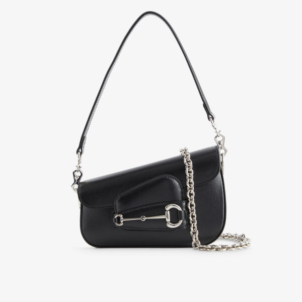 

Кожаная сумка через плечо Horsebit 1995 Gucci, черный