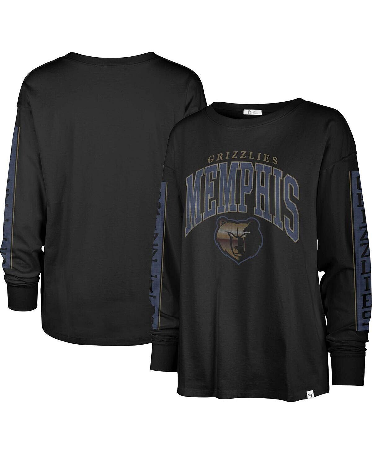 

Черная женская футболка с длинным рукавом Memphis Grizzlies City Edition SOA '47 Brand, черный