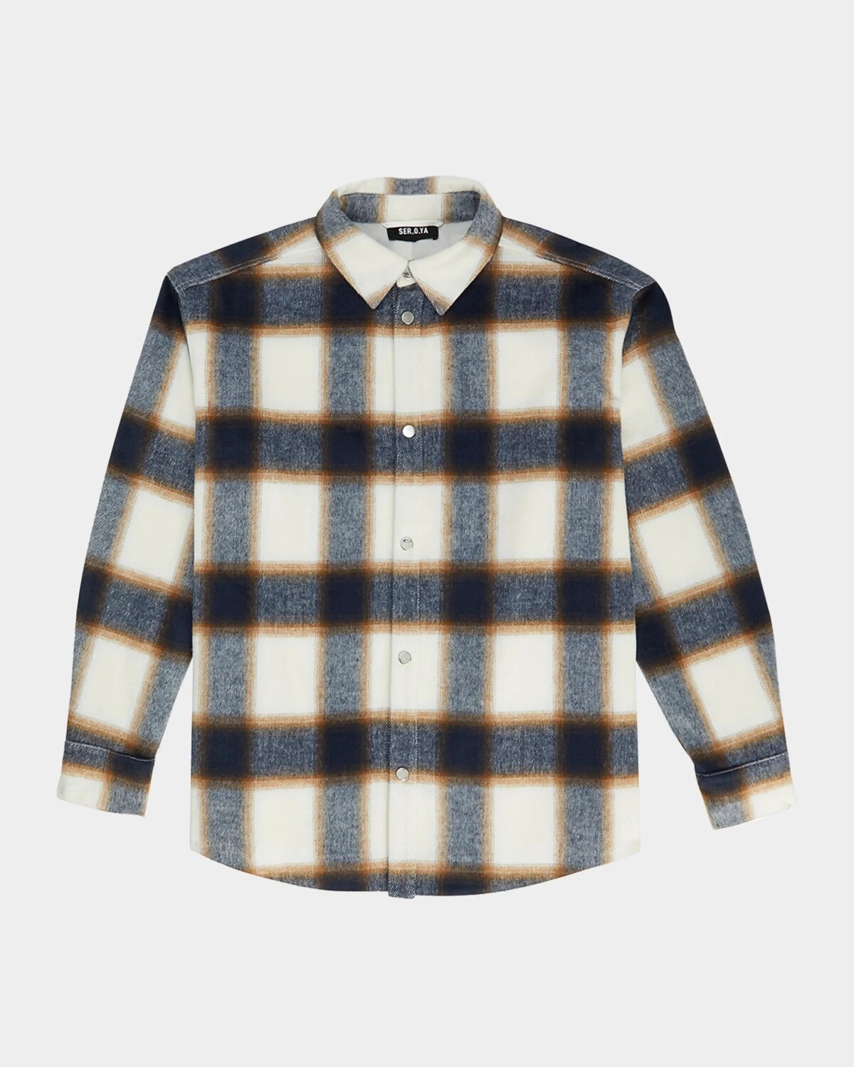 

Мужская рубашка свободного покроя Dack Ser.O.Ya, цвет Ivory/Navy Plaid