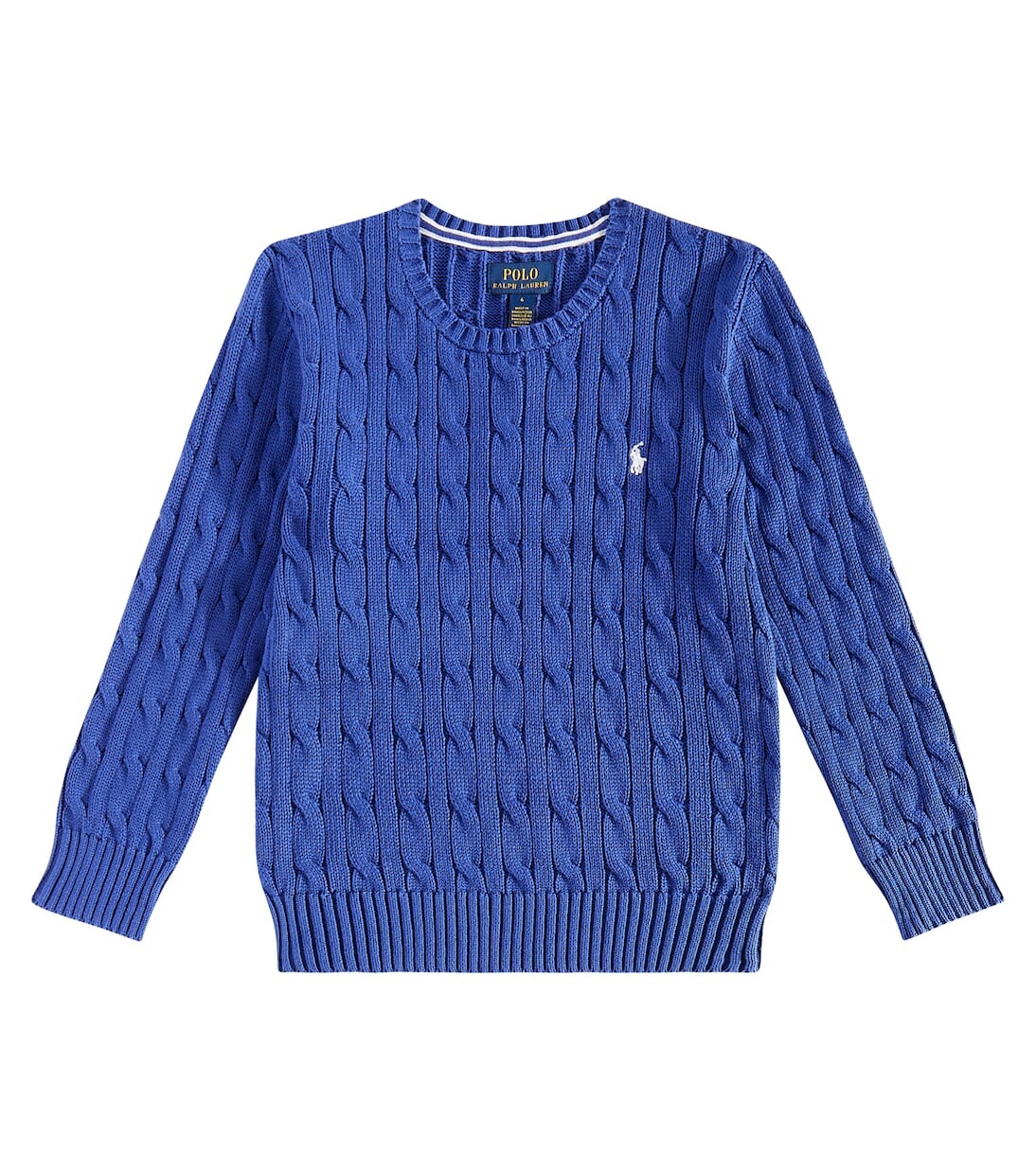 

Хлопковый свитер косой вязки Polo Ralph Lauren, синий