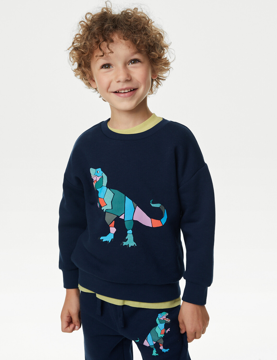 

Толстовка с динозавром из богатого хлопка (2–8 лет) Marks & Spencer