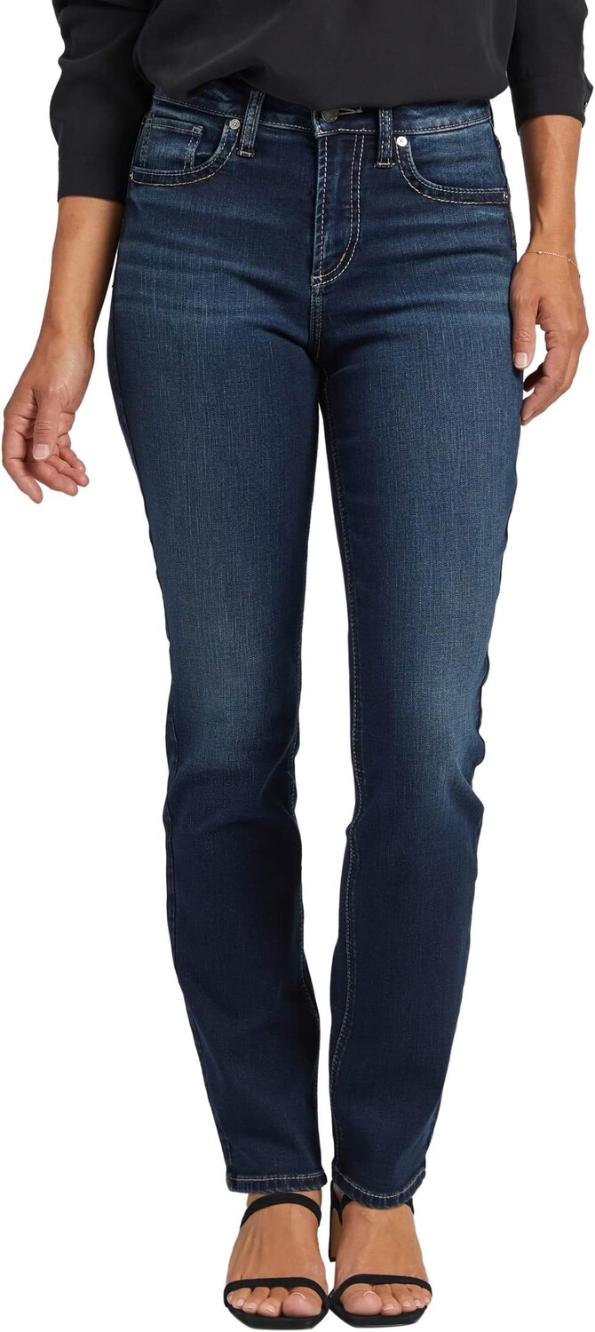 

Джинсы Avery High-Rise Straight Leg Jeans L94443EDB457 Silver Jeans Co., цвет Indigo