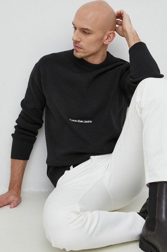 

Хлопковый свитер Calvin Klein Jeans, черный