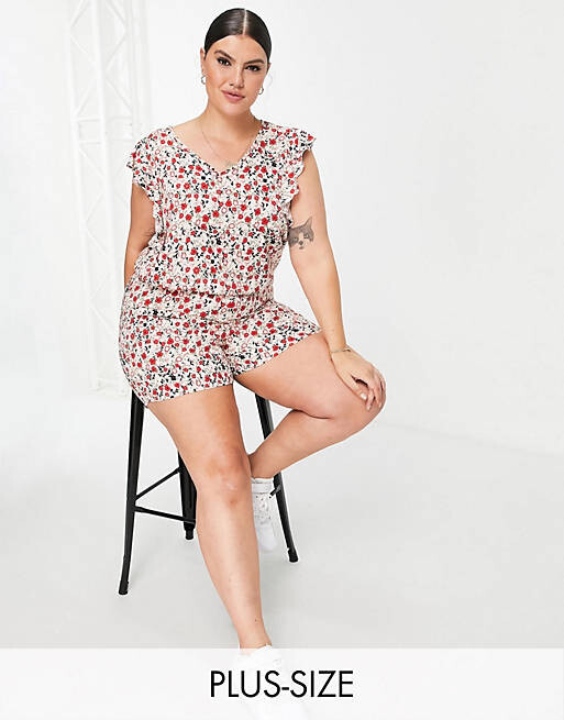 

Розовый комбинезон с оборками Vero Moda Curve