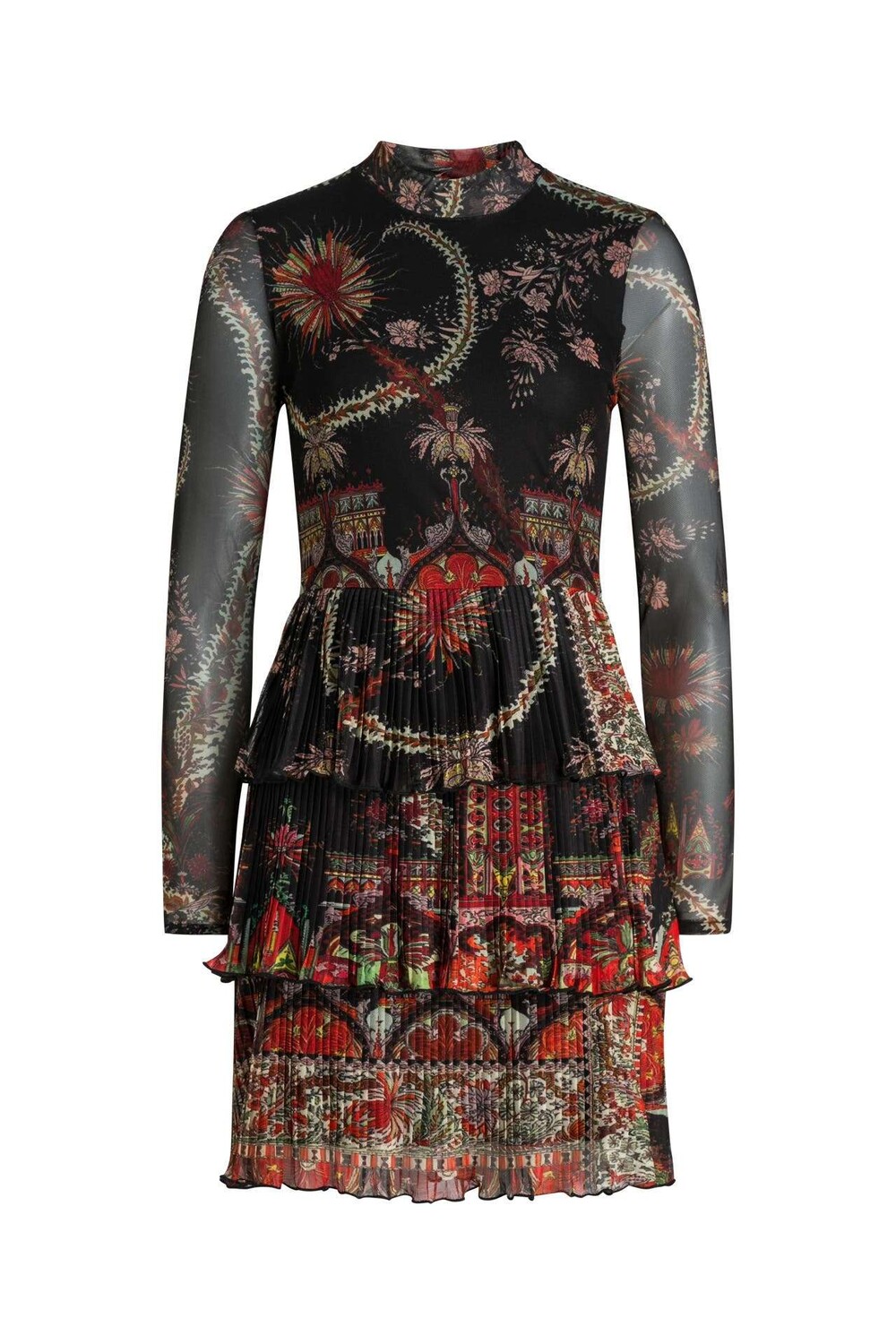 

Плиссированное платье с яркими узорами Desigual
