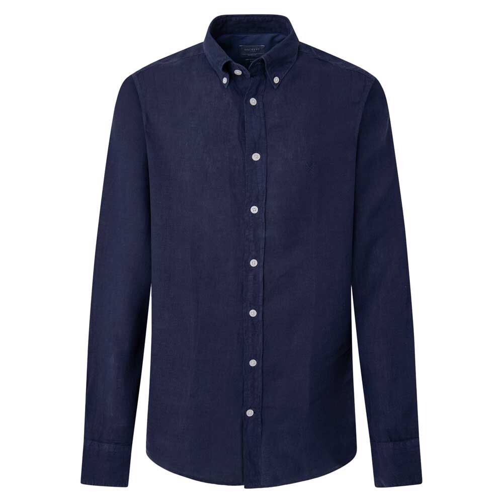

Рубашка с длинным рукавом Hackett Garment Dye Linen B, синий