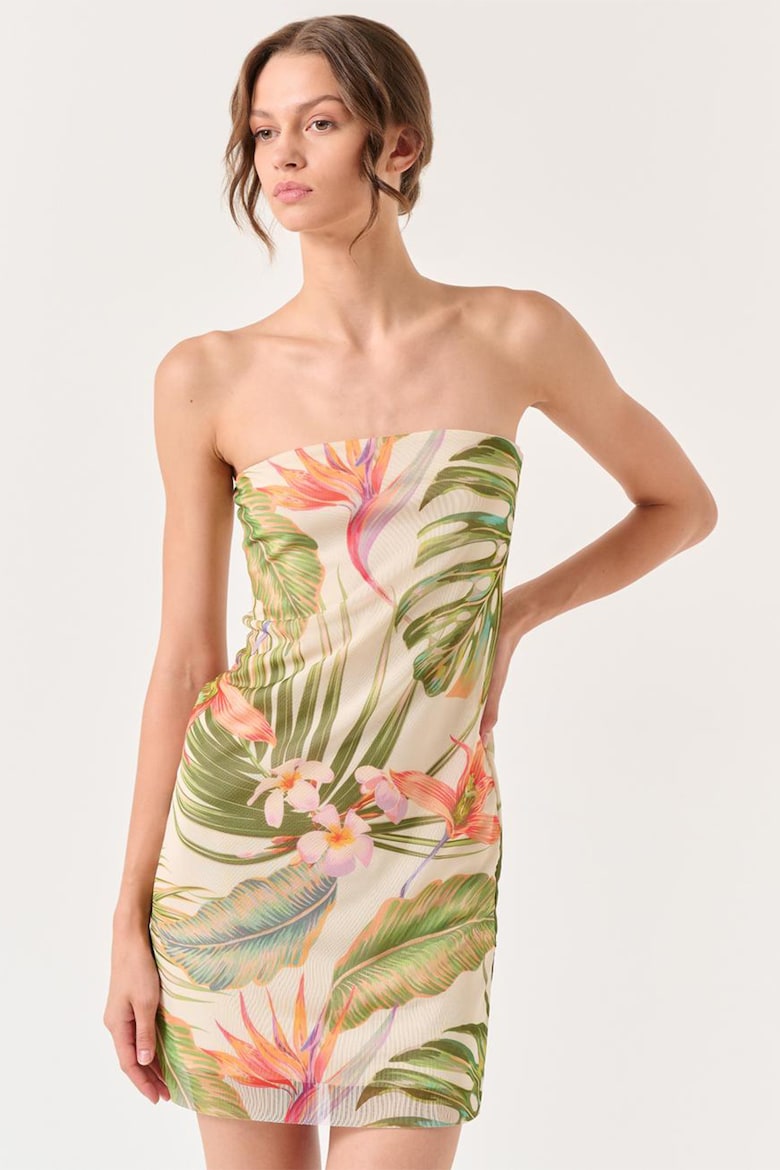 Короткое платье с тропическим принтом Jimmy Key, зеленый платье короткое с тропическим принтом 48 розовый