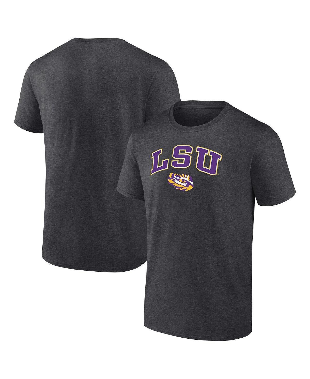 

Мужская футболка с логотипом Heather Charcoal LSU Tigers Campus Fanatics