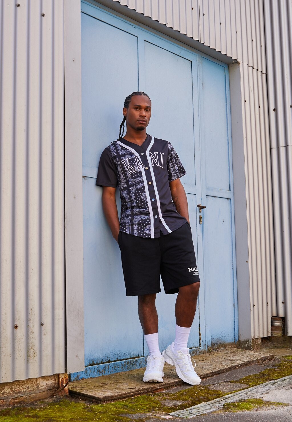 

Блузка DAMEN COLLEGE PAISLEY BLOCK BASEBALL Karl Kani, черный