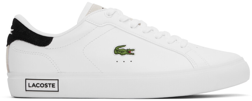 

Бело-черные кожаные кроссовки Powercourt Lacoste