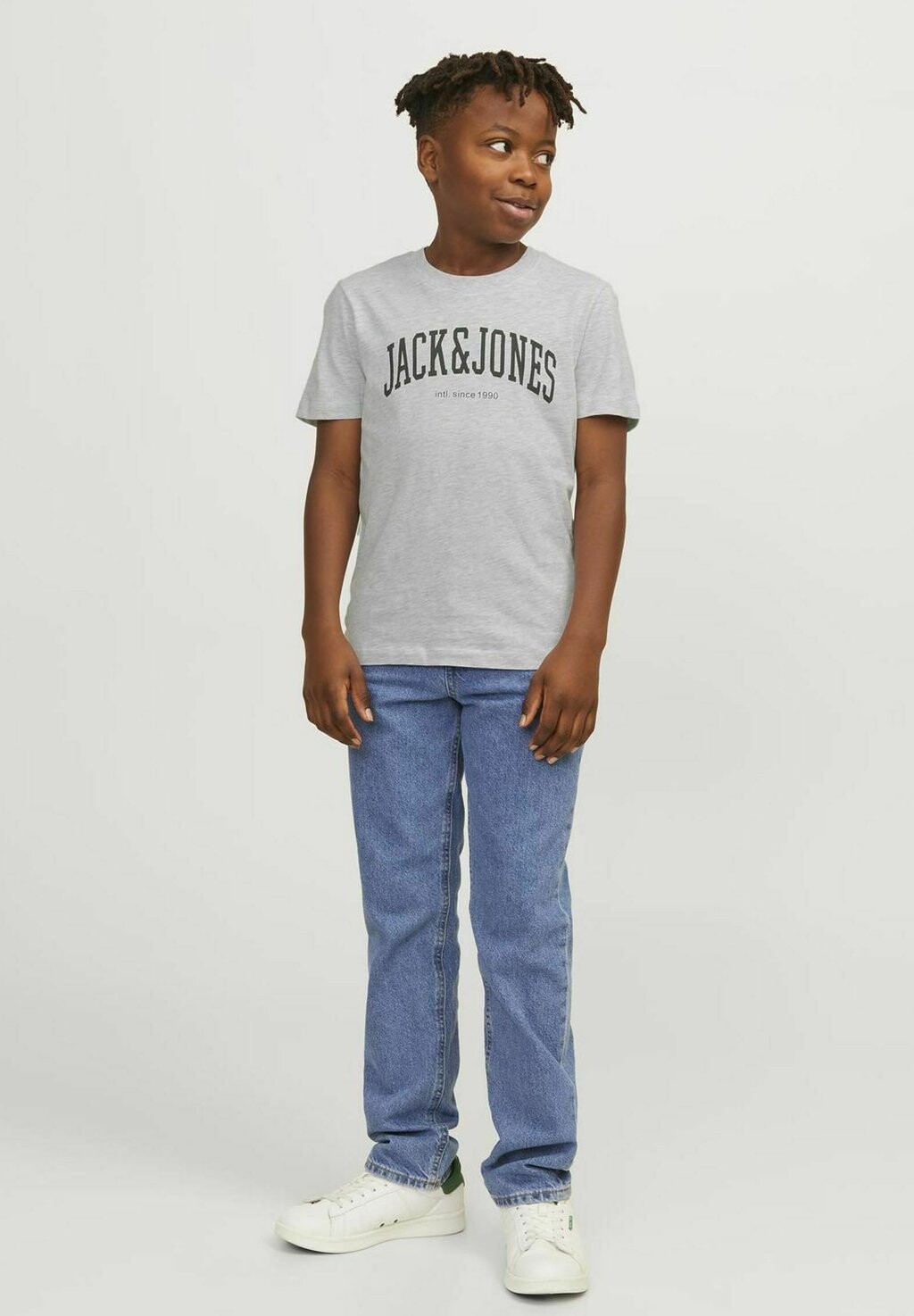 

Футболка с принтом JJEJOSH CREW NECK Jack & Jones Junior, цвет white melange