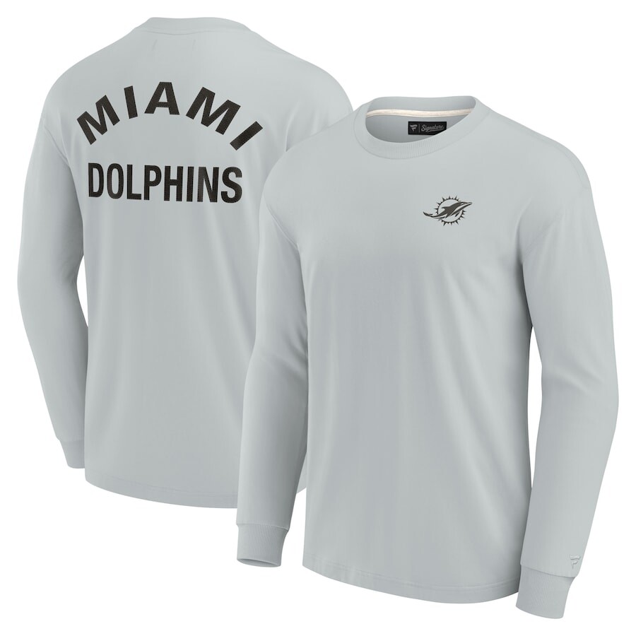 

Футболка с длинным рукавом Fanatics Signature Miami Dolphins, серый