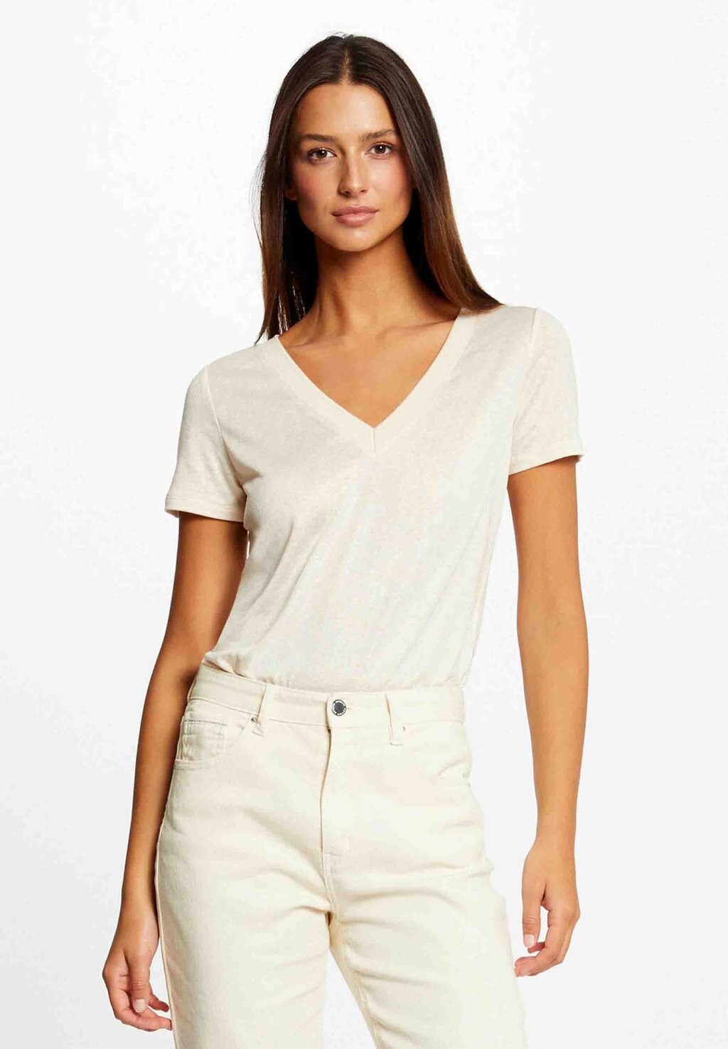 

Базовая футболка SHORT-SLEEVED THREADS Morgan, цвет white denim