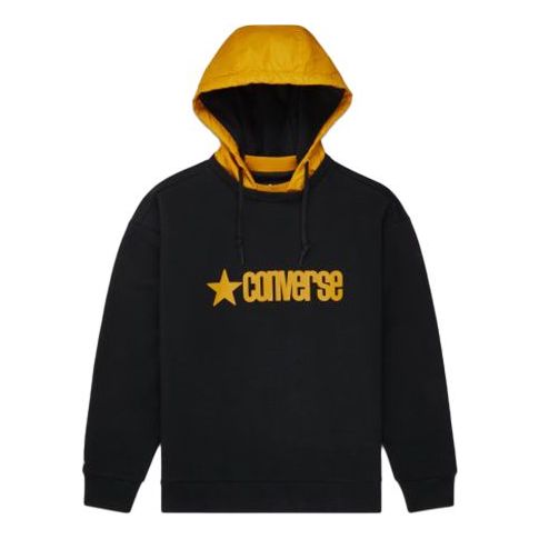 Толстовка Converse Logo Letter Hooded Sports Sweater Men Black, черный 2020 men s winter letter sweater two piece set hot style men s clothing fashion hooded letter sweater and trousers suit