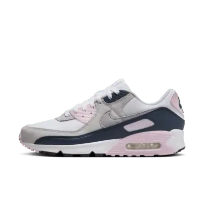 

Кроссовки Nike Air Max 90, цвет White/Pink Foam/Armory Navy/Wolf Grey