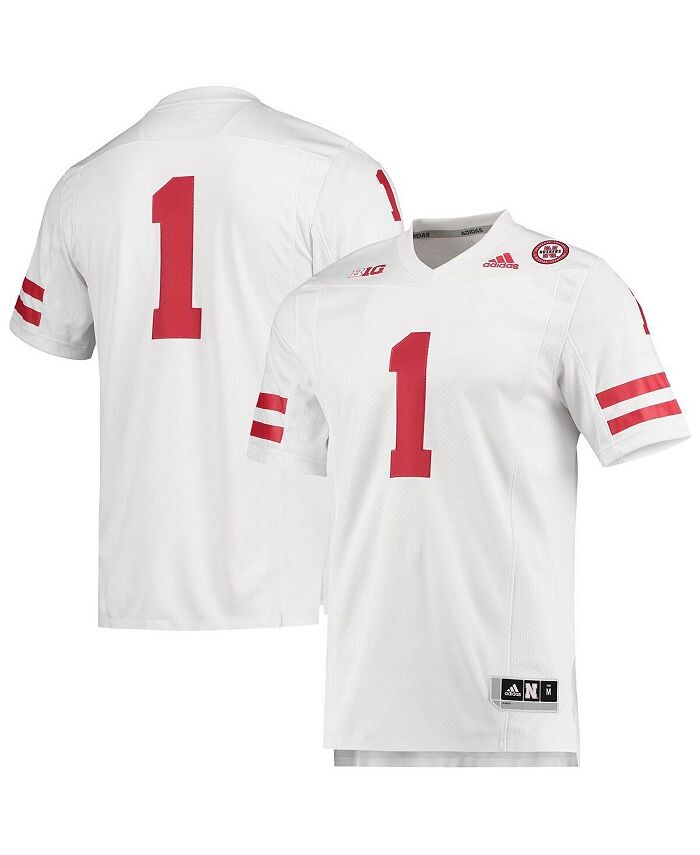 

Мужская белая футбольная майка 1 Nebraska Huskers Team Premier adidas, белый