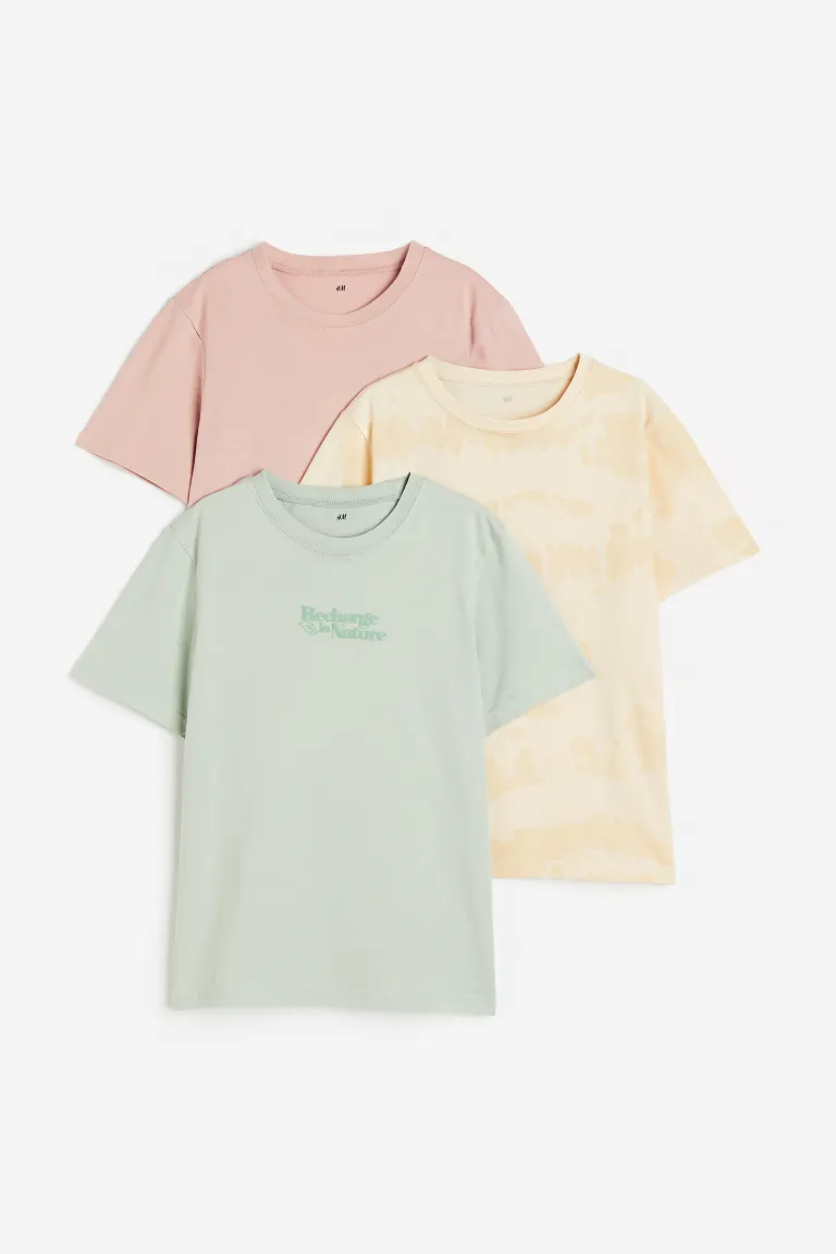 

Комплект из 3 хлопковых футболок H&M, желтый