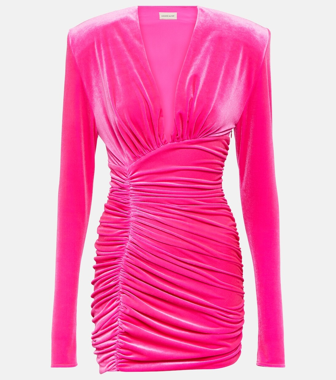 

Бархатное мини-платье со сборками Alexandre Vauthier, розовый
