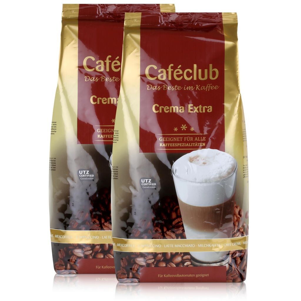 

Кофе Cafeclub Crema Extra в зернах 1кг - для полностью автоматических кофемашин (2 шт. в упаковке)