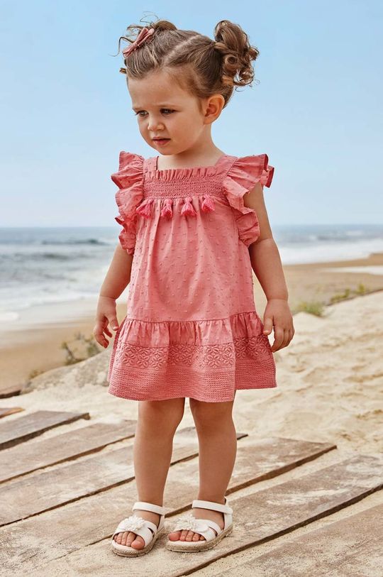 Хлопковое детское платье Mayoral, розовый mayoral детское хлопковое платье фиолетовый