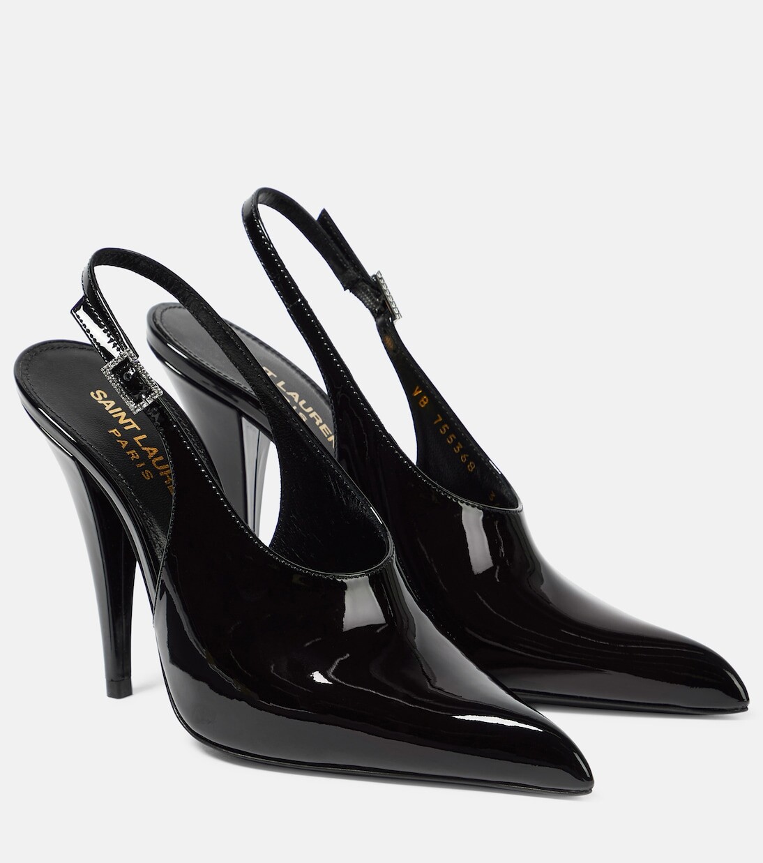

Лакированные туфли nico 110 с пяткой на пятке Saint Laurent, черный