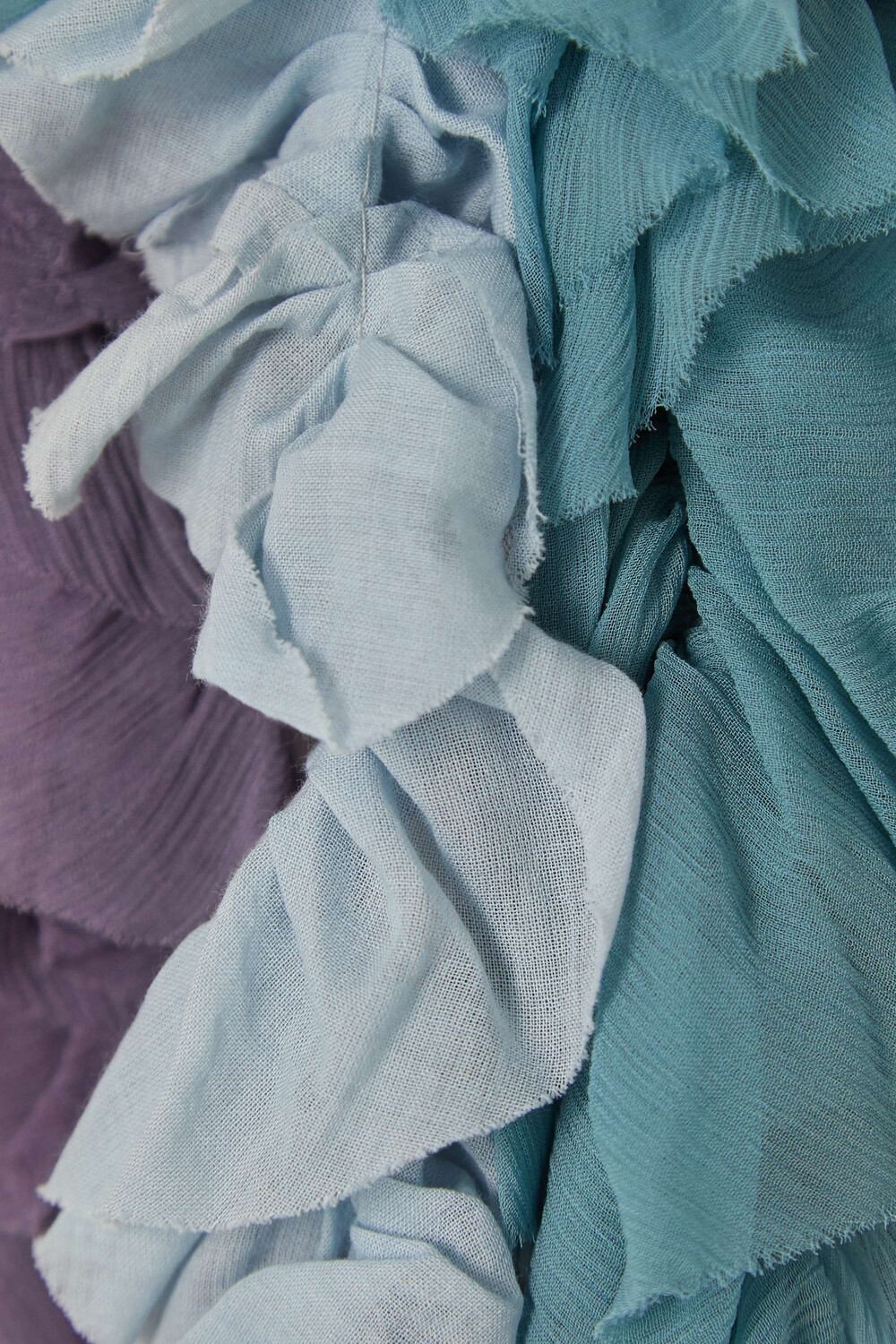 

DRIES VAN NOTEN шарф из жоржета с оборками, фиолетовый
