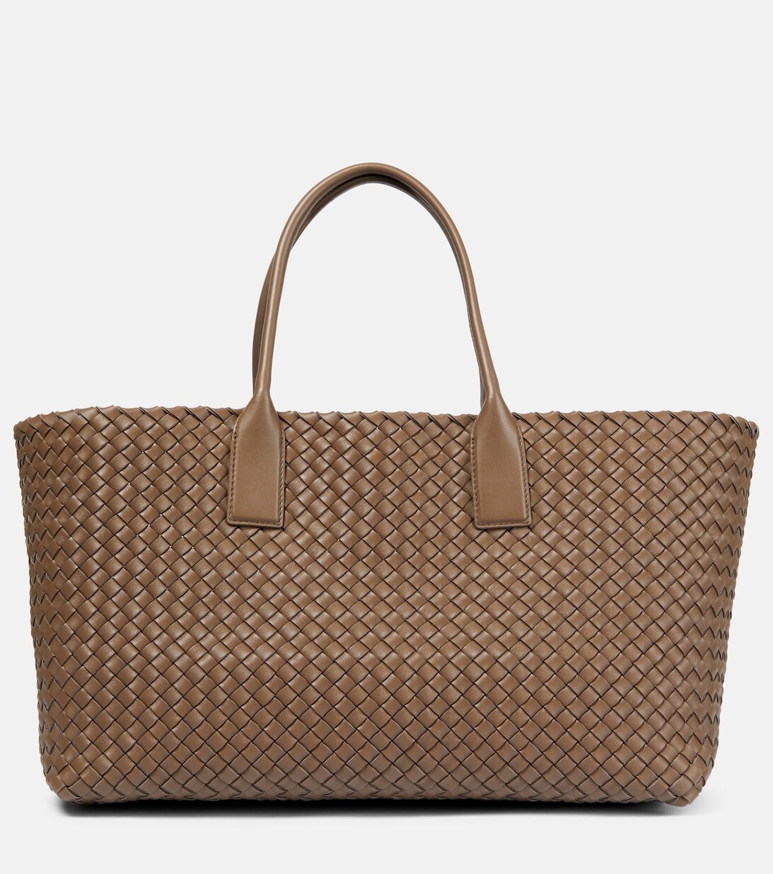 

Сумка-тоут Cabat среднего размера из кожи Bottega Veneta, серый