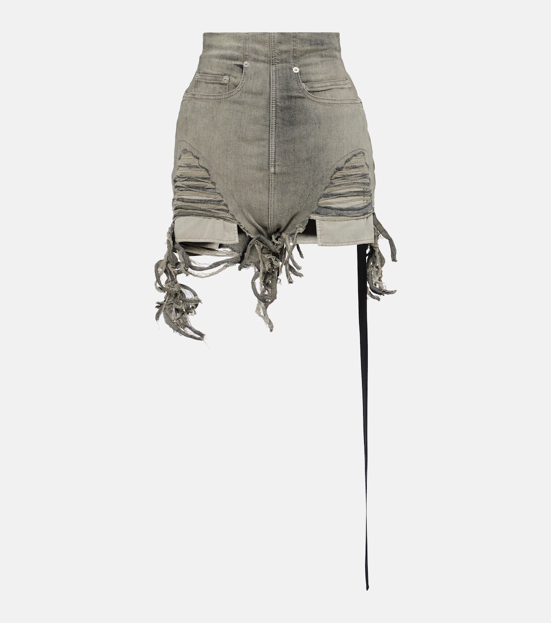 

Drkshdw джинсовые шорты с высокой посадкой и потертостями Rick Owens, серый