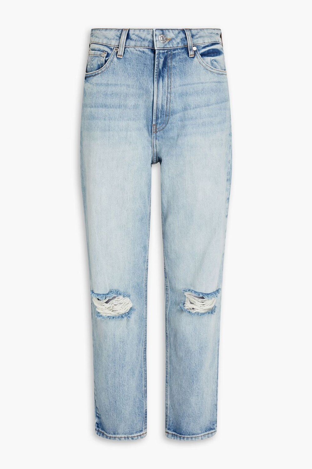 

Джинсы Terri прямого кроя с высокой посадкой и потертостями Tomorrow Denim, легкий деним