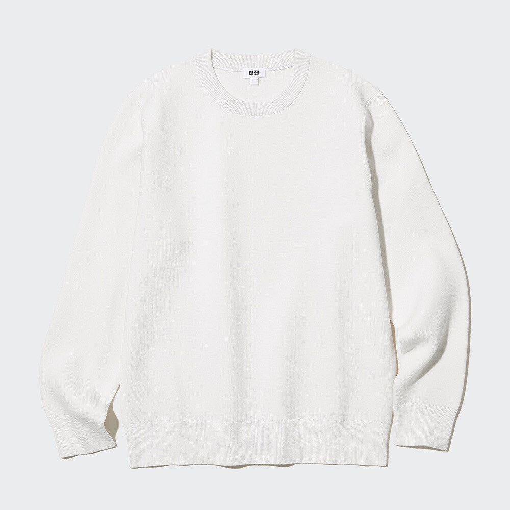 

Uniqlo мужской и женский свитер в рубчик с круглым вырезом, верхний свитер с длинными рукавами, свитер