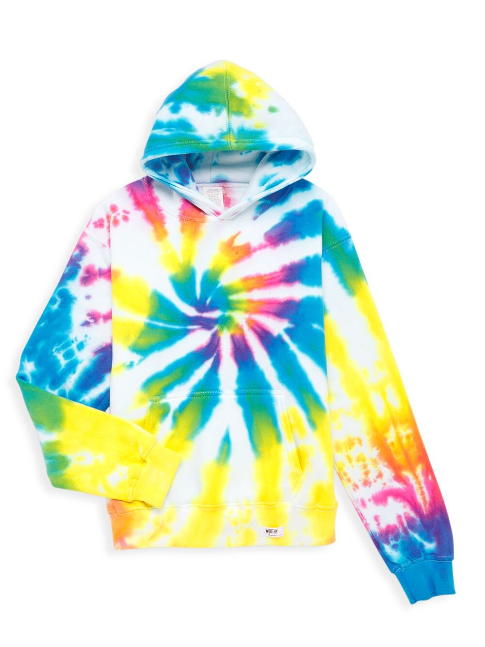 

Толстовка с принтом Tie-Dye для малышей, маленьких девочек и девочек Worthy Threads, разноцветный